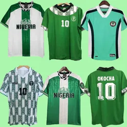 Okocha 나이지리아 레트로 1994 Home Away 축구 유니폼 Kanu Finidi Nwogu Futboll 축구 유인세 Yekini Classic Shirt 1996 1998