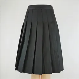 58 cm jupes longues pour femmes jupe plissée mode coréenne vêtements noir blanc grande taille Cosplay HarajukuY2k vêtements 240106