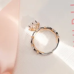 클러스터 반지 Huiyi Pass Diamond Test D 컬러 1 Moissanite Wedding Ring 고품질 패션 스털링 실버 925 여성을위한 보석