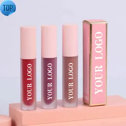 wegańskie lipgloss hurtowe produkty kosmetyczne organiczne aksamitne matowe płynne szminki baza baza luzem Kawaii Prywatna wytwórnia różowa szminka