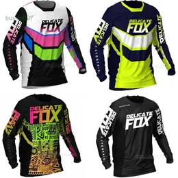 QKYC 2024 Fashion T-Shirt Mountain Bike Suit Foxx Men's Thirts 180 Prizm MX Motocross Scooter DH BMX Motorder Dirt Mountain Team Team Racing