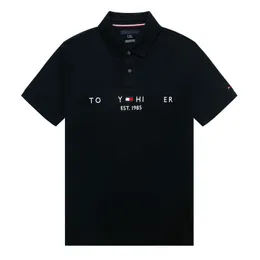 T-shirt da uomo polo polo polo in puro cotone T-shirt tinta unita T-shirt petto lettera logo versione originale T-shirt grande traspirante di alta qualità XS-XXL