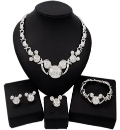 Yulaili Whole XOXO Jewelry Sets Girl Christmas Gift Cute Necklace Stud Eearrings Bracelet Ring Women Crystal Jewelery Set7448834