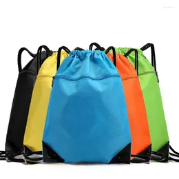 Shopping Bags ISKYBOB Solid Color Drawstring Backpack Large Capacity Bundle Pocket Basketball Football Bag Outdoor Sports Portable Storage
