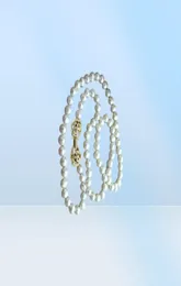 Collier de perles d'eau douce blanches naturelles nouées à la main, 89mm, chaîne de pull longue de 80cm, à la mode 3932674