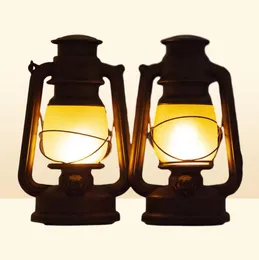Portabla lyktor Remote Control Vintage Camping Lantern Led Candle Flame Tent Light Battery Operated Kerogen Lamp Table Night9385542