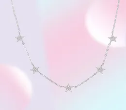 2019 cadeau de Noël vermeil 925 argent sterling mignon étoile tour de cou charme colliers charme femmes bijoux collier en argent fin T20012240802