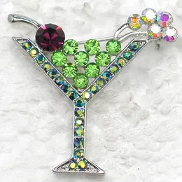 12pcslot Wholesale Fashion Brooch Martini Glass Pin brooches Wedding Party Jewelry Gift C101269 240106