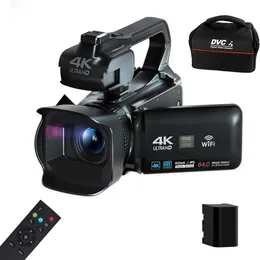 4k 60fps câmera de vídeo digital 64mp pogal vlog filmadora para transmissão ao vivo webcam 18x zoom 4 Polegada girar tela toque 240106