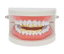 Gold Silber Grillzs Single Tooth Grillz Cap Top Bottom Grill Bling Custom Teeth Volcanic Rock Drop Shape Punk Hip Hop Jewelry3014792