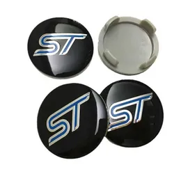 자동차 스티커 4pcs 54mm St Wheel Center Caps 커버 허브 캡 자동차 엠블럼 포드 Mondeo Mustang Focus Fiesta St Auto 액세서리를위한 배지