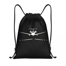 Shopping Bags Pilot Aviation Drawstring Backpack Women Men Sport Gym Sackpack Portable Bag Sack