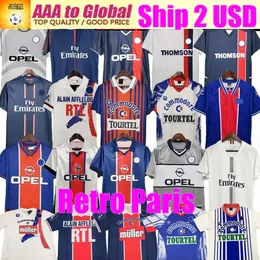 Paris Retro OKOCHA LEROY ADAILTON RAI Fußballtrikots 1990 92 94 95 96 98 99 2000 01 02 03 12 13 Klassisches Vintage RONALDINHO Ibrahimovic LOKO TRÄGT SIMONE Fußballtrikot