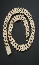 새로운 패션 디자인 15mm Prong Cubic Zirconia Cuban Link Chain Choker Necklace Bling Men039S 힙합 아이스 아웃 CZ 래퍼 체인 J7000690