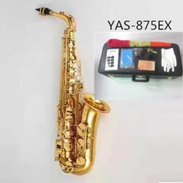 Beste Qualität Goldenes Altsaxophon YAS875EX Japan Marke Altsaxophon E-Flat Musikinstrument mit Mundstück professionelles Saxofon