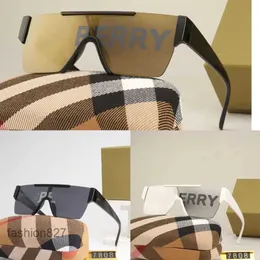 24SS 디자이너 Burbery Sunglasses 패션 버버리 23BBR 새로운 프레임리스 Y2K 스타일의 레드 프린트와 함께 유행 2024vyvk