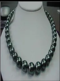 Fine Pearl Jewelry 18 Quot 1214 mm Natural Tahitian Black Round Pearl Naszyjnik 14K1158083