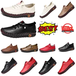 Hot Sale kvinnors läder mjuka senor platt botten loafers hand sy körskor klassisk promenad casual slip på loafers