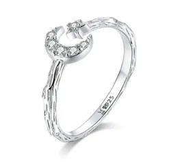 Moda European Women 925 Sterling Silver Moon Star Open Finger Ring Girls Girls73337915008560