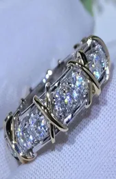 Anéis de cluster charme 10k ouro 4mm laboratório diamante anel 925 prata esterlina jóias noivado casamento banda para mulheres homens festa accessor1496210