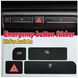 Car Stickers 10 Sets Fits Audi A4 Left Hand Drive ESP Cup Emergency Stickers Decals Repair Worn Button Knob Switch Replacement Accessories