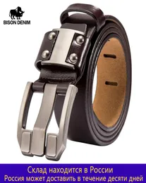 Bison Denim Men039s Jeans Pin Buckle Cowhide Genuine Leather Belts Vintage Brand Waistband Strap Belt for Men Male N713507372377