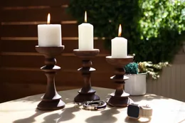 حاملي الشموع المصنوعة يدويًا - هدية ديكور المنزل - شمعدان خشبي - ديكور الزفاف - هدايا منزلية جديدة - حاملي الشمعة الخشبية