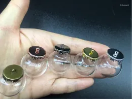Pendant Necklaces 3sets 25 15mm Transparent Round Glass Globes 5 Colors Metal Flower Base Tray Jewelry Necklace Vial DIY Wishing Bottles