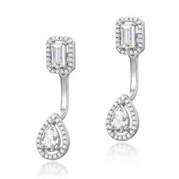 Sterling Silver S925 Flashing VVS D Color Moissanite Diamond Earring Kolczyki zaręczynowe dla dziewcząt