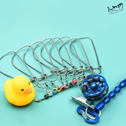 Buoyancy String Fish Stringer with Foam Float 12pcs Buckles Stainless Steel Large Hooks Lock Wire Rope 4.7M Fishing Equipment 240108