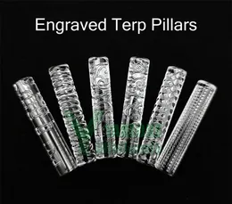 Graverade Terp -pelare 6mm OD 20mm 30mm Längd Solid Hollow Quartz Insert Pills för Terp Slurper Blender Banger Nails Yareone Partihandel