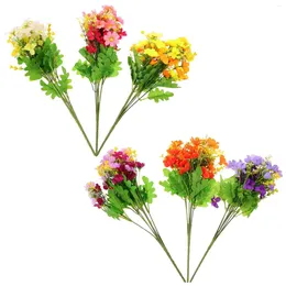 Dekorative Blumen, 6 künstliche Gänseblümchen, beflockte Pflanzen, Zaumstrauß, Hochzeitsfeier, Dekoration für Büro, Garten, Innenbereich