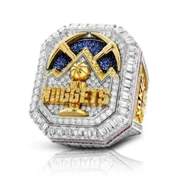 Stones 2022 2023 Nuggets Basketball JOKIC Team Champions Championship Ring With Wooden Display Box Souvenir Men Fan Perfect Gift Drop Shi