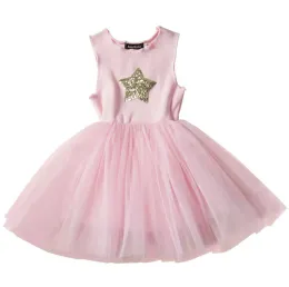 New design baby girls dress INS hot sell childrens star vest princess tutus skirts kids sequin boutiques clothes ZZ