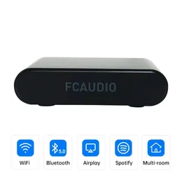 Connectors Wr10 Wifi and Bluetooth 5.0 Hifi Stereo Audio Receiver Adapter with Spotify Airplay Dlna Internet Radio Multiroom Free App