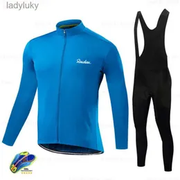 Rowerowe koszulki 2023 Raudax Autumn Cycling Jersey Long Sleeve Cycling Odzież Pro Team Men Cycling Jersey Set Triathlon Jerseysuitl240108