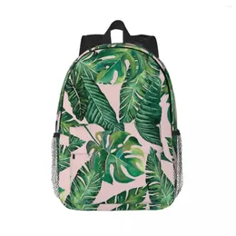 Zaino Jungle Leaves Banana Monstera Zaini rosa Zaino per adolescenti Borse da scuola per bambini alla moda Zaino per laptop Borsa a tracolla