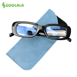 Solglasögon Soolala Anti Blue Light Blocking Läsglasögon Kvinnliga glasögon Fram Små rektangelgrå te -lins solglasögon Läsglasögon