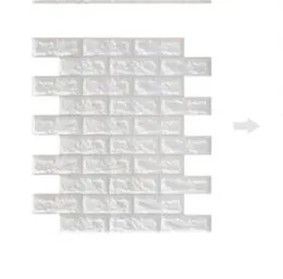 DIY Self Adhensive 3D Brick Wall Stickers Living Decor Foam Waterproof Wall Covering Wallpaper för TV Bakgrund Kidsrum 144 V26880282