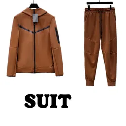 Teknisk spårdräktdesigner Mens Woman Pants Mens Full-Zip Hoodie Windrunner Sportwear Jacket Reflekterande midja Cord Pocket Taping Tech Fleece QR