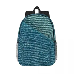 Backpack Double Textile Texture Bright I Love Bluejeans Denim Teenager Bookbag Children School Bags Travel Rucksack Shoulder Bag