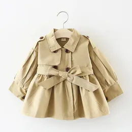 Fashion Baby Trench Coat Cotton Autumn Spring Girl Girl Girls Comply Jids For Girls Coats Infant Outterwears Clothing 240108