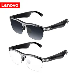 Óculos de sol lenovo mg10 música inteligente óculos de sol fone de ouvido sem fio bluetooth alta fidelidade som condução óculos chamada handsfree com microfone hd