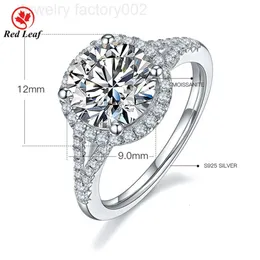Biżuteria Redleaf Custom 925 srebrny pierścień srebrny 1ct 2ct 3ct 5CT Mossanite Diamond Pierścień Kobiety Zaangażowanie