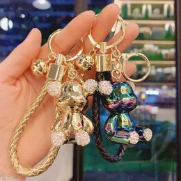 Key Rings Colorful Bear Keychain Couples Gift Key Chain Animal Doll Key RFor Bags Creative Fashion Cool Car Accessories Pendant J240108