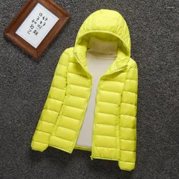 Women's Jackets 2024 Women Hooded Coats Warm Duck Down Female Casual Jacket Winter Light Thin Style Ladies Slim 3XL 4XL Yellow Pink