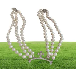 Designer multistrato perla strass collana orbita catena clavicola collane di perle barocche per gioielli da donna 5858163