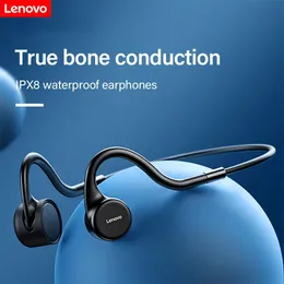 Наушники Lenovo X5, Bluetooth-наушники с костной проводимостью, спортивные наушники для бега, Hi-Fi Ipx8, водонепроницаемая гарнитура, беспроводные наушники, 8 ГБ памяти с микрофоном