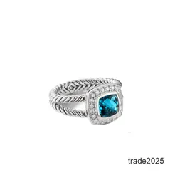 Anillo de diseñador Anillos azules vintage Boda para mujer Banda de compromiso de cobre con incrustaciones rojas Anillos de alta calidad