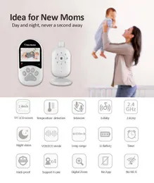 SM660 Baby Monitor Night Vision Wireless Child Safety Lullabies 2-way Audio Alarm Clock 2.4 Inch Video Security camera
